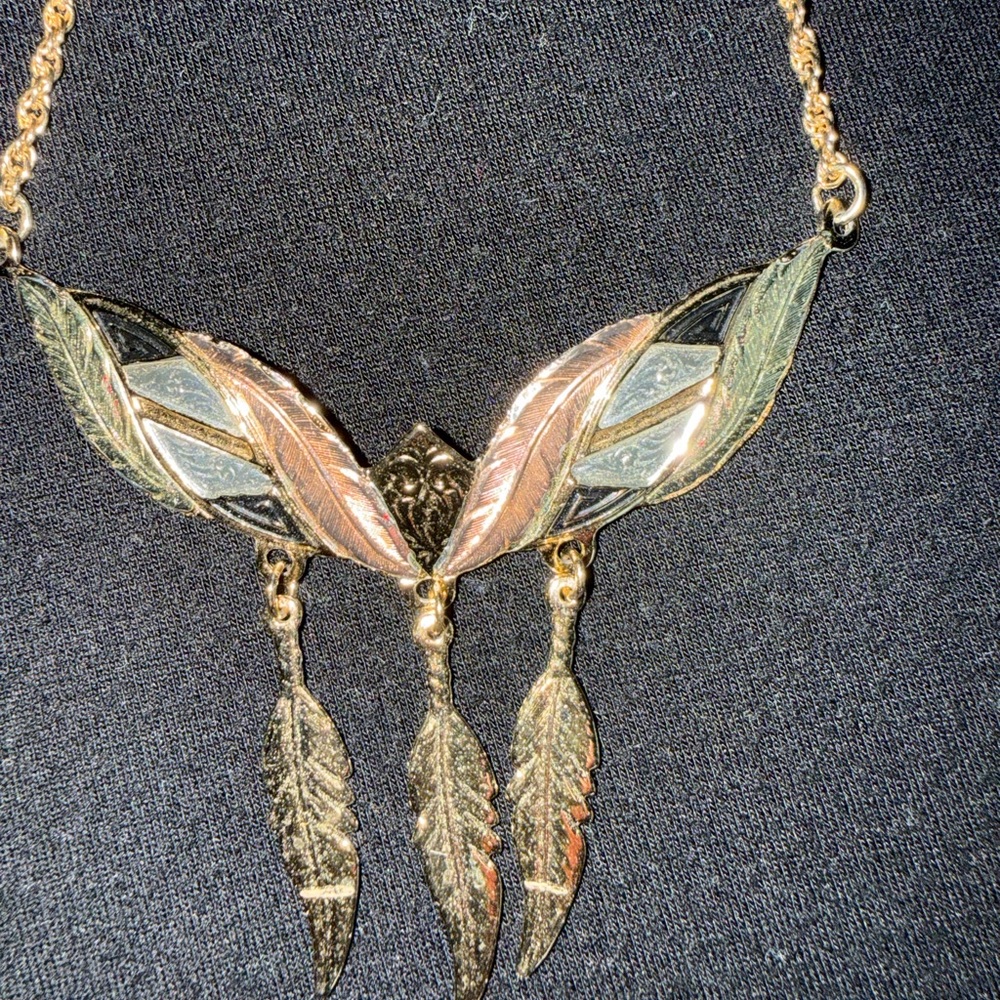 Elegant Gold and Silver Leaf Necklace